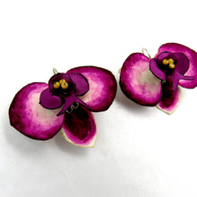 Cargar imagen en el visor de la galería, Aros Orquídeas degradé borravino