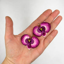 Cargar imagen en el visor de la galería, Aros Orquídeas degradé borravino