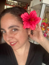 Cargar imagen en el visor de la galería, Tocado Hibisco coral carmín