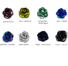 Cargar imagen en el visor de la galería, Aros botón camelia colgantes jaspeados