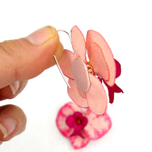 Cargar imagen en el visor de la galería, Aros Orquídea jaspeada rosados