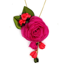 Cargar imagen en el visor de la galería, Collar Nostalgia gasa fucsia