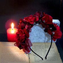 Cargar imagen en el visor de la galería, Cintillo Inspiración Catrina rojo profundo