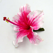 Cargar imagen en el visor de la galería, Tocado Hibisco blanco magenta