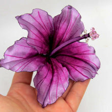 Cargar imagen en el visor de la galería, Tocado Hibisco malva púrpura