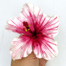 Cargar imagen en el visor de la galería, Tocado Hibisco blanco granate