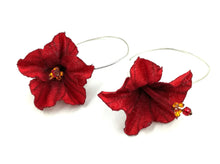 Cargar imagen en el visor de la galería, Aros Hibiscos sublimados rojos