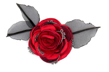 Cargar imagen en el visor de la galería, Tocado Camelia pétalos reinos rojo