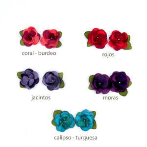 Aros flores de seda