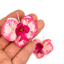 Cargar imagen en el visor de la galería, Aros Orquídea jaspeada rosados

