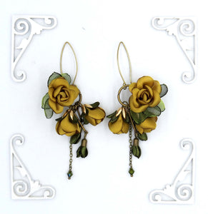 Aros Ema cortos mostaza bronce