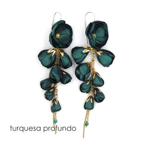 Aros Cascada tafetán metales dorados