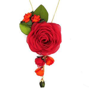 Collar Nostalgia gasa rojo