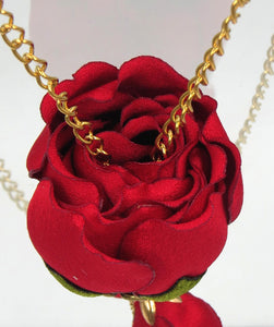 Collar Botón de Rosa rojo