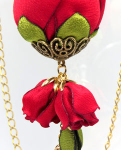 Collar Botón de Rosa rojo