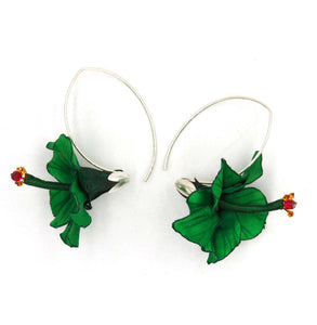 Aros Hibiscos sublimados verdes