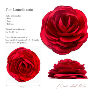 Tocado - prendedor Camelia satín