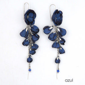 Aros Cascada tafetán metales plateados