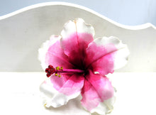 Cargar imagen en el visor de la galería, Tocado Hibisco blanco - púrpura
