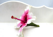 Cargar imagen en el visor de la galería, Tocado Hibisco blanco - púrpura
